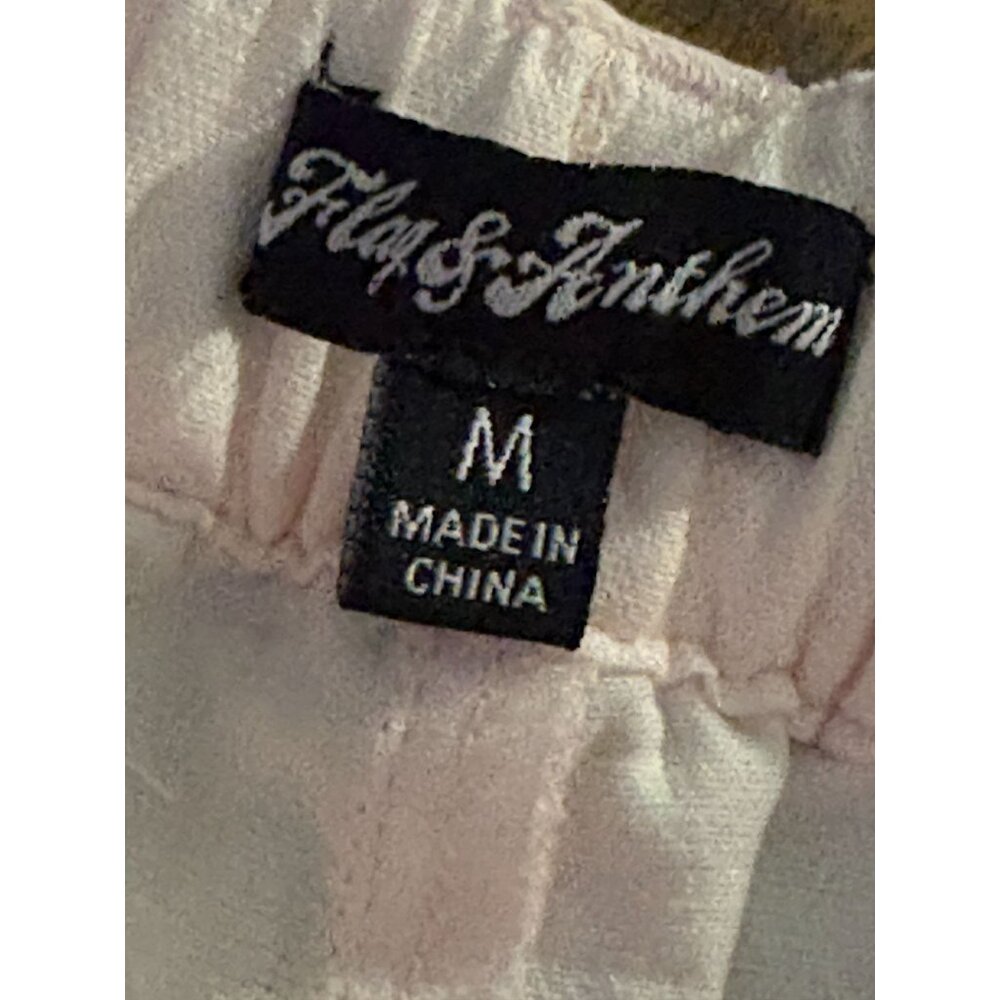 NWT New Flag & Anthem Shirley Pull On Utility Shorts Light Pink Cotton Linen M - Picture 6 of 8